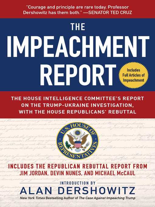 Title details for The Impeachment Report by U.S. House of Representatives Permanent Select Committee on Intelligence - Available